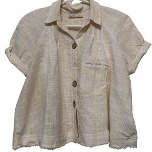 EUC We The Free Cream Button-Down Shirt